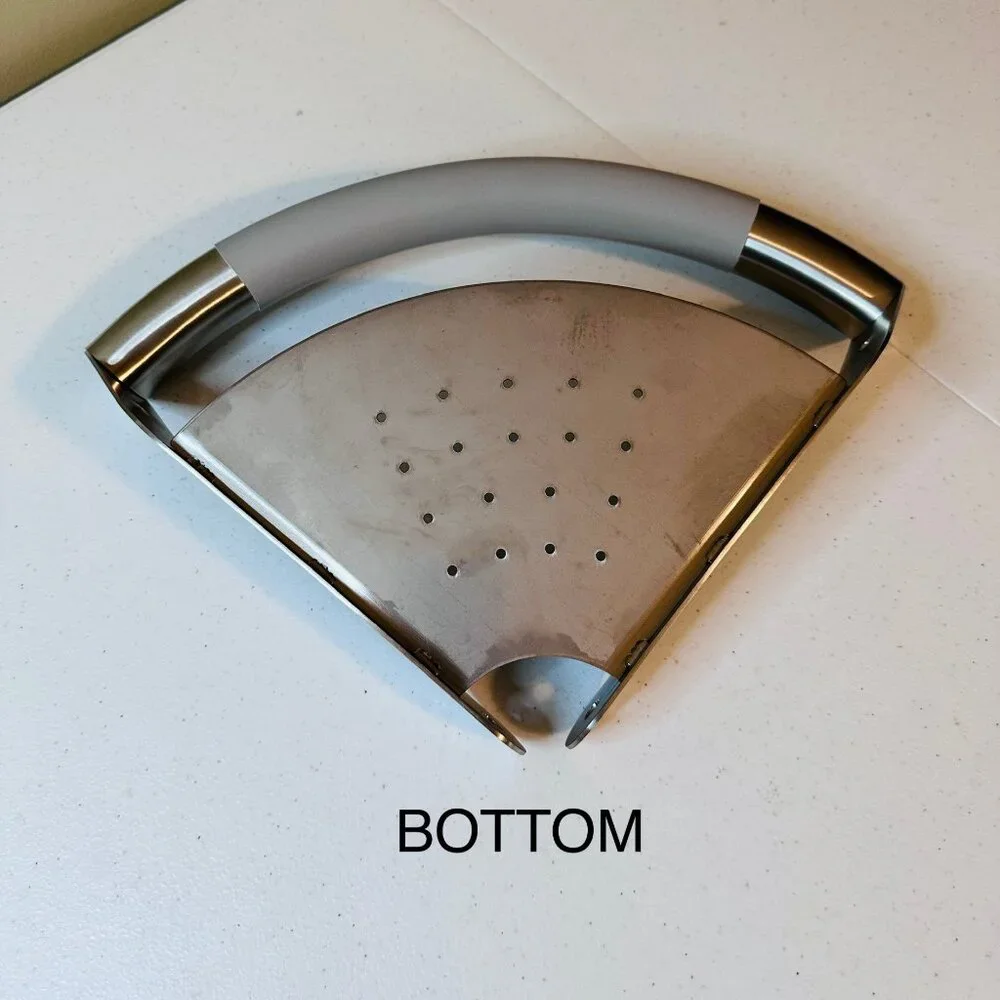 ErgoCornerBar with Ergonomic Soft Grip and Corner Shelf Stainless Steel